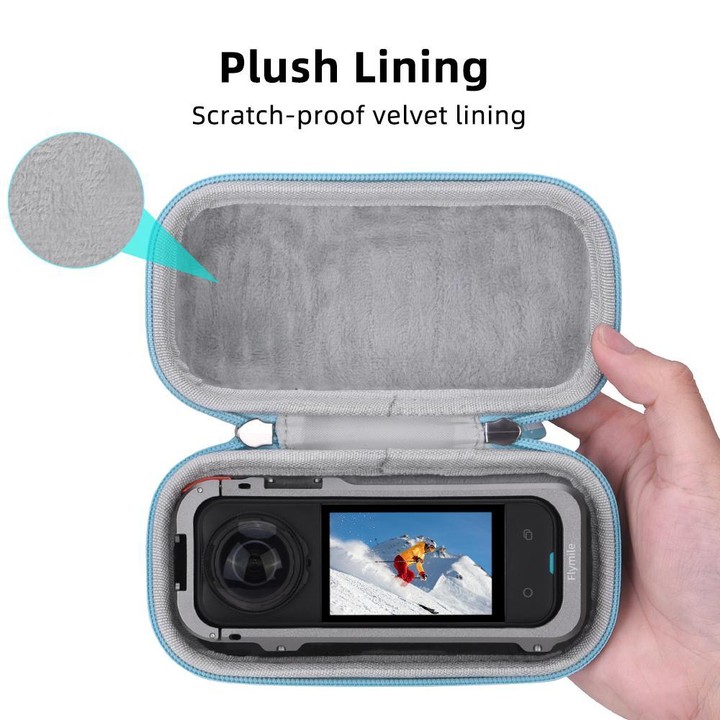 For Insta360 X5 Flymile Panoramic Camera Cage-Style Handheld Storage Bag(Blue)