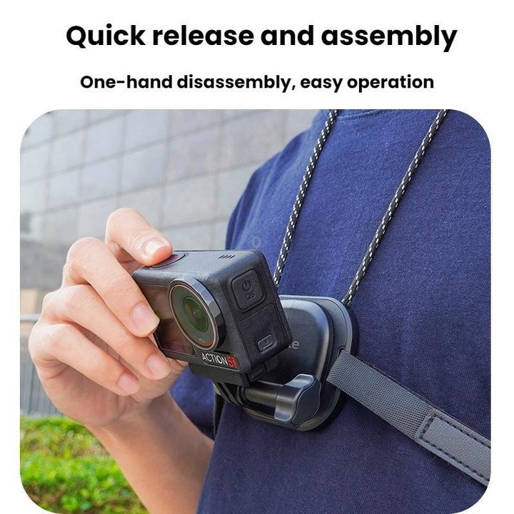 Flymile Neck-Mounted Magnetic Action Camera Bracket For DJI Osmo 360 / Pocket 3 / Action 5 Pro / Insta360 X5(Black)