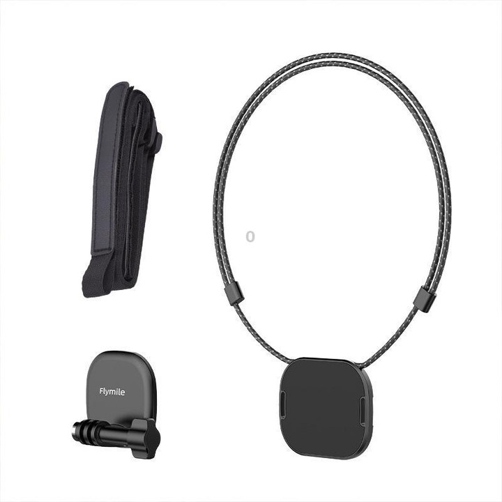 Flymile Neck-Mounted Magnetic Action Camera Bracket For DJI Osmo 360 / Pocket 3 / Action 5 Pro / Insta360 X5(Black)