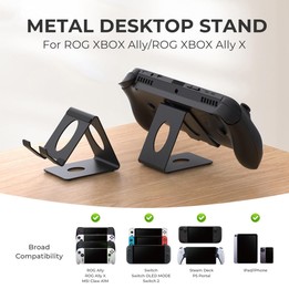 JYS Universal Metal Desktop Stand for Handheld Consoles Compatible with ROG Xbox Ally/X, Switch, Steam Deck & Lenovo Legion Go(W