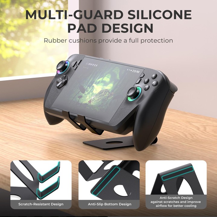 JYS Universal Metal Desktop Stand for Handheld Consoles Compatible with ROG Xbox Ally/X, Switch, Steam Deck & Lenovo Legion Go(B