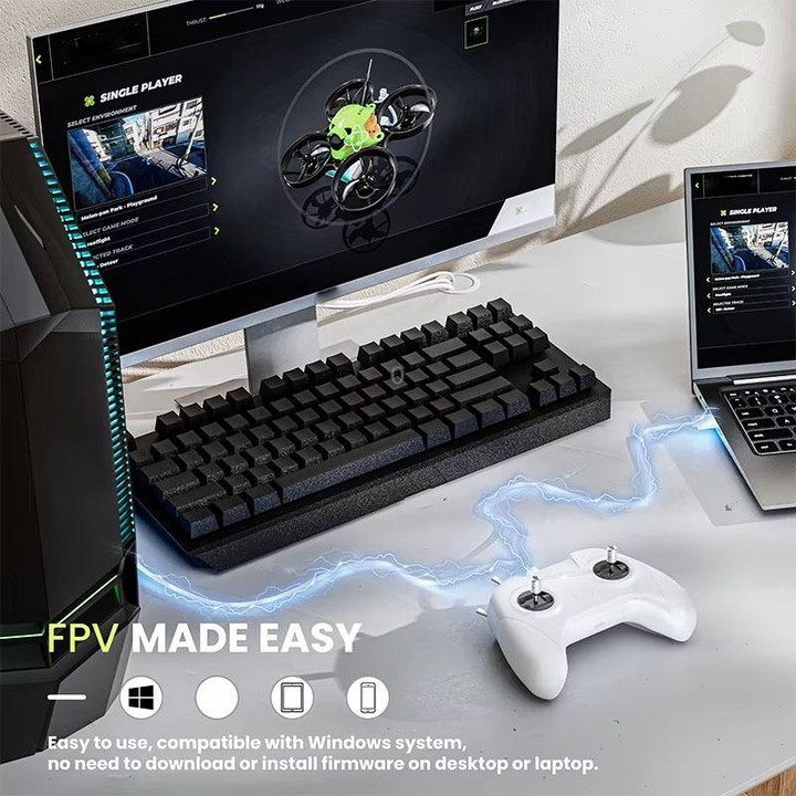 STARTRC S8 FPV Simulator Training Grip Modeling Drone Remote Controller(Black Left Hand Throttle)