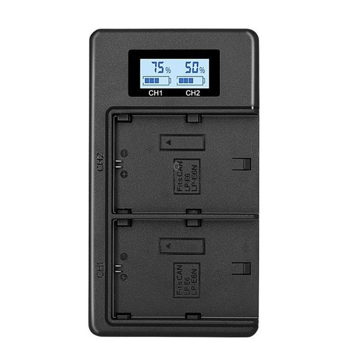 For Canon LP-E12 Dual Battery Digital LCD Charger