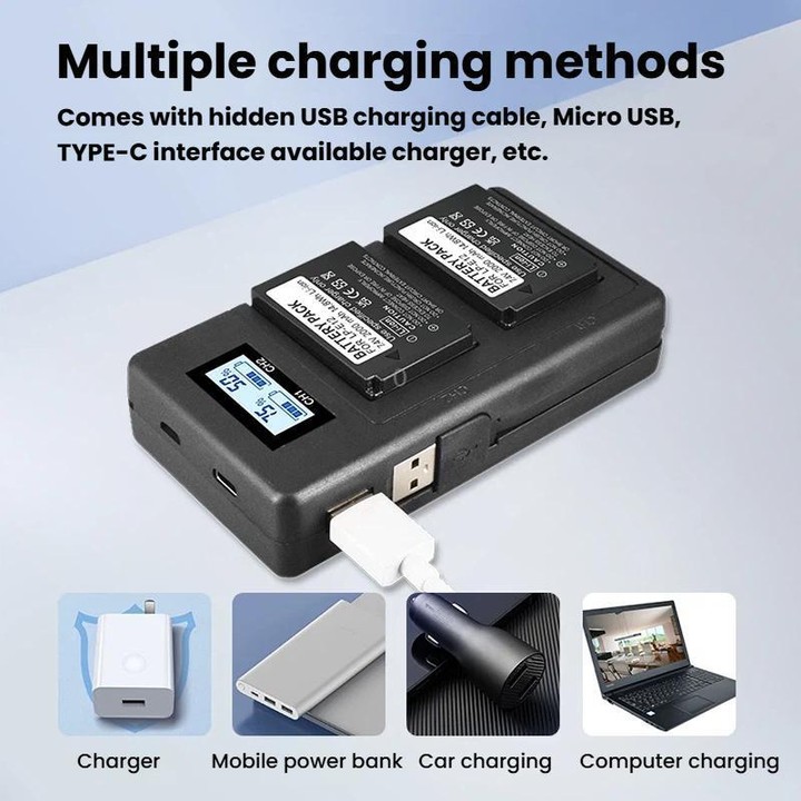 For Canon LP-E12 Dual Battery Digital LCD Charger