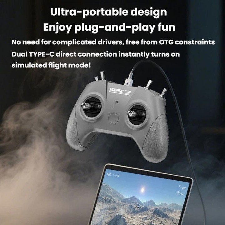 STARTRC S8 Pro FPV Flight Simulator Handle Drone Airplane Remote Control(Gray Left Hand Throttle)