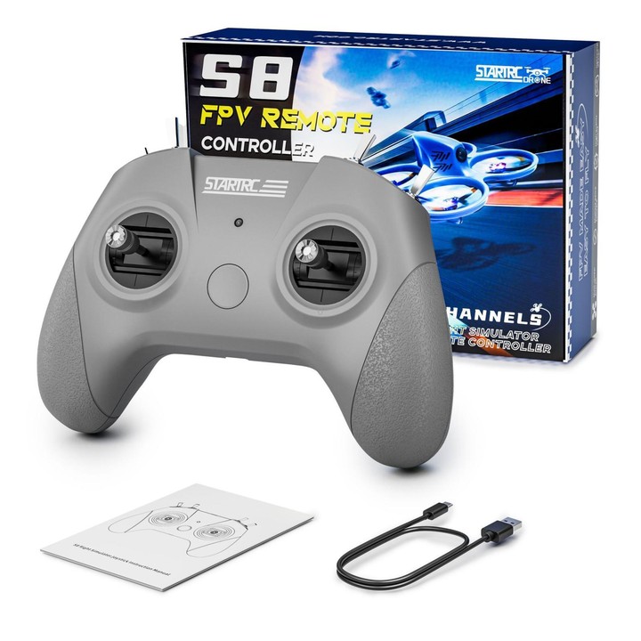 STARTRC S8 Pro FPV Flight Simulator Handle Drone Airplane Remote Control(Gray Left Hand Throttle)