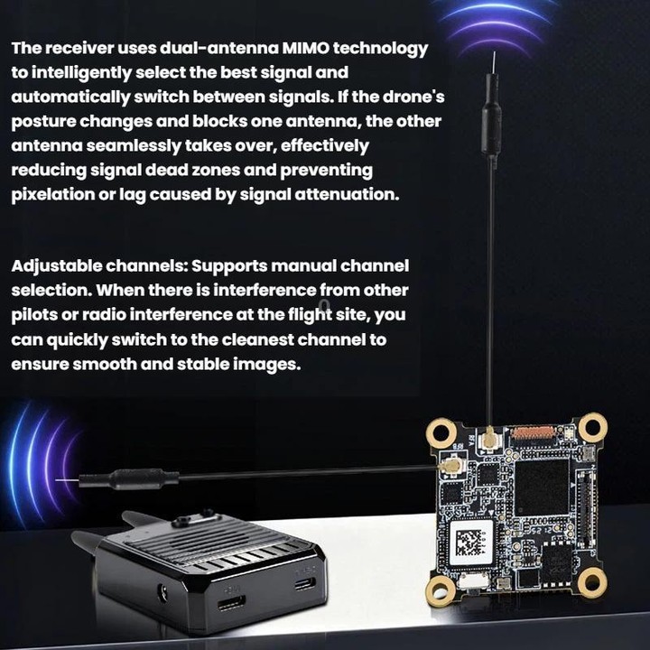STARTRC VT5 FPV HD Digital Image Transmission Dual-Antenna Sky-End Drone 1080P Camera Video Transmission Receiver Kit Air System