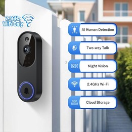 HD Night Vision Smart Video Doorbell Wireless Voice Intercom Surveillance Electronic Peephole, Spec: Black + USB Dingdong