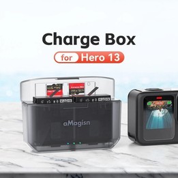 aMagisn Fast Charging Battery Charger Case for GoPro HERO13 Black/12 Black /11 Black /10 Black /9 Black(AP23)