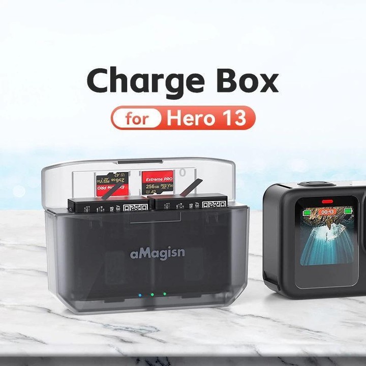 aMagisn Fast Charging Battery Charger Case for GoPro HERO13 Black/12 Black /11 Black /10 Black /9 Black(AP23)