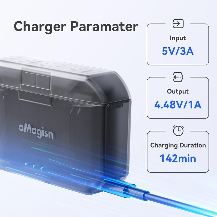 aMagisn Fast Charging Battery Charger Case for GoPro HERO13 Black/12 Black /11 Black /10 Black /9 Black(AP23)