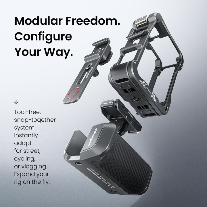 aMagisn Universal Camera Metal Xplorer Grip Kit For DJI Osmo Action 5 Pro/4/3, Insta360 GO Ultra/Ace Pro 2/Ace, GoPro HERO13 Bla