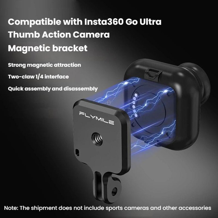 For Insta360 Go Ultra Flymile Magnetic Quick-release Expansion Bracket(Black)