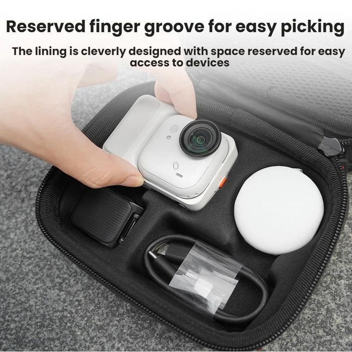 For Insta360 Go Ultra BRDRC Portable Accessory Storage Bag(Black)