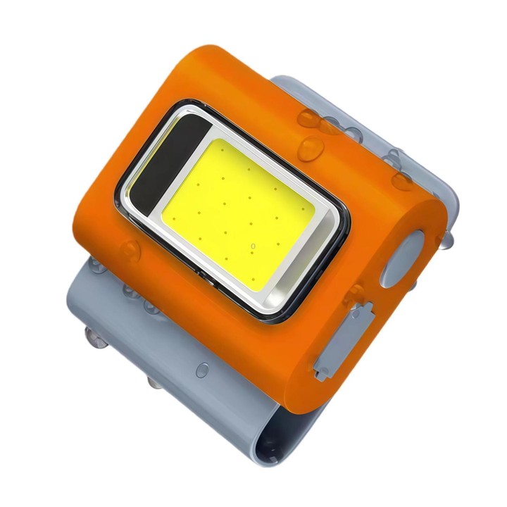 LED Multifunctional Magnetic Silicone Clothes Clip High-Intensity Headlamp(Orange)