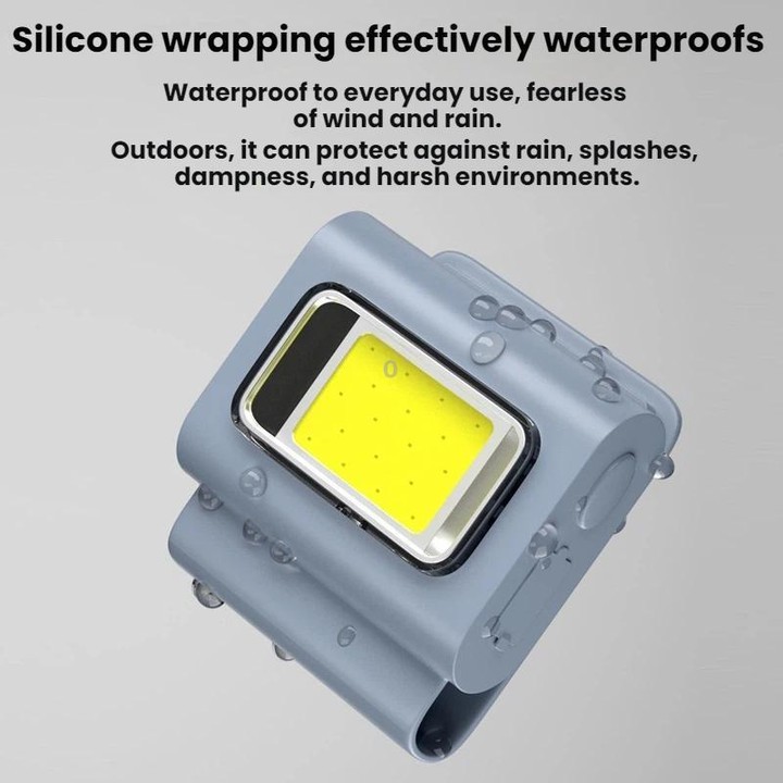 LED Multifunctional Magnetic Silicone Clothes Clip High-Intensity Headlamp(Gray)