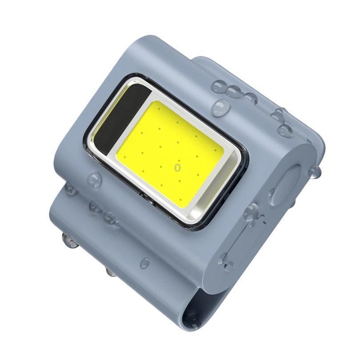 LED Multifunctional Magnetic Silicone Clothes Clip High-Intensity Headlamp(Gray)