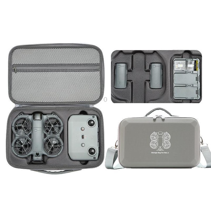 For DJI Neo 2 Fly More Combo Hard Shell Carrying Case Custom-Molded Sling Bag(Gray)