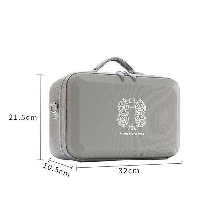 For DJI Neo 2 Fly More Combo Hard Shell Carrying Case Custom-Molded Sling Bag(Gray)