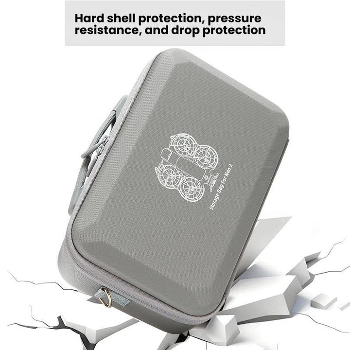 For DJI Neo 2 Fly More Combo Hard Shell Carrying Case Custom-Molded Sling Bag(Gray)