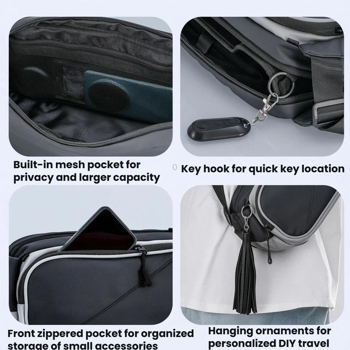 STARTRC GAMES Console Crossbody Bag Pocket PC Shoulder Storage Bag(Black Gray)