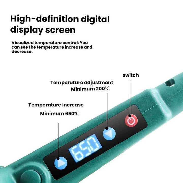 120W EU Plug Internal Heating Soldering Iron With Auto Solder Feed Digital Temperature Display