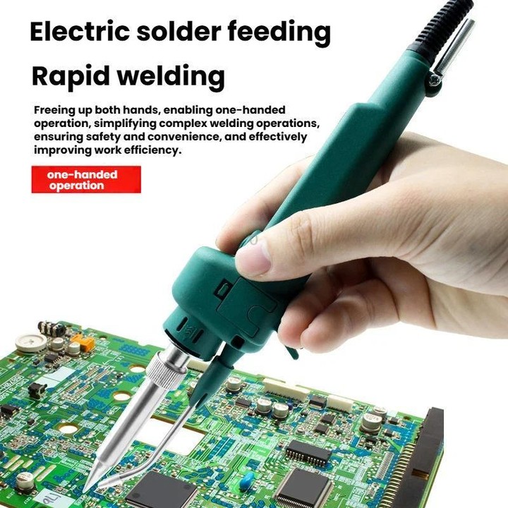 120W US Plug Internal Heating Soldering Iron With Auto Solder Feed Digital Temperature Display