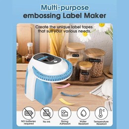 Phomemo E975 Portable Mechanical Embossing Label Maker 9mm Printing Width With 3 Tapes Black