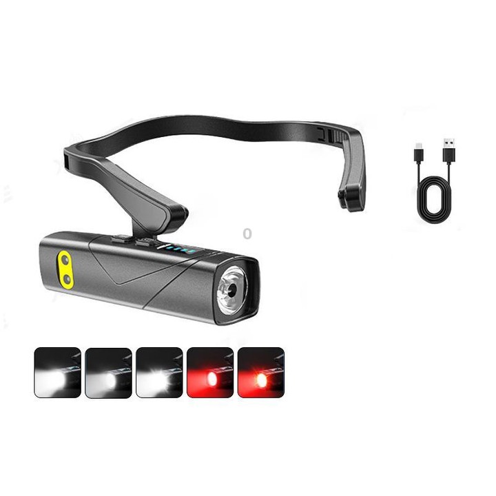 USB Rechargeable Outdoor Side-Hook Ear-Worn Dual-Light Source LED Headlamp, Specification: Sensored Right Ear