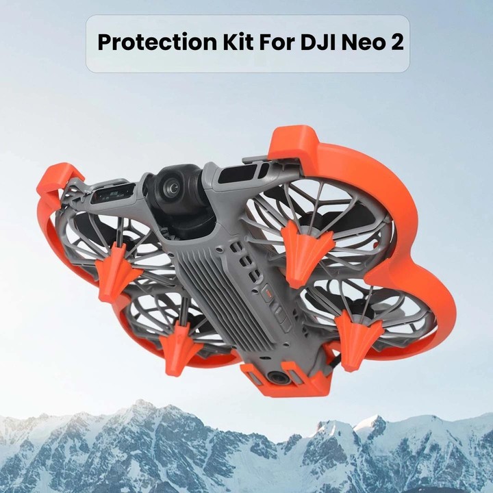 For DJI Neo 2 Drone Propeller Guards Kit Anti-Collision Rings Durable Safety Accessories Support Video Add-Ons Orange