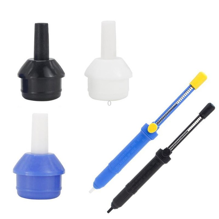 5pcs /Pack High-Temperature Resistant Nylon Desoldering Nozzle 17mm Heatproof Solder Suction Tip(Blue)