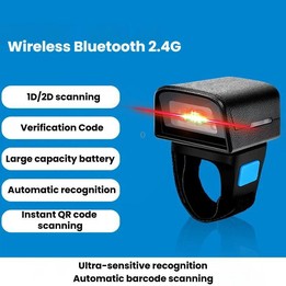 Z01D 2D Ring Bluetooth Scanner Mini Wireless Barcode Scanner For Warehouse Logistics