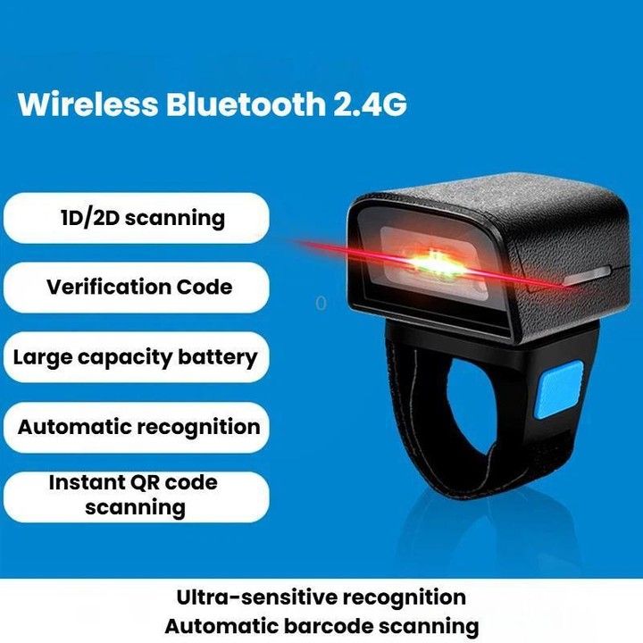 Z01D 2D Ring Bluetooth Scanner Mini Wireless Barcode Scanner For Warehouse Logistics