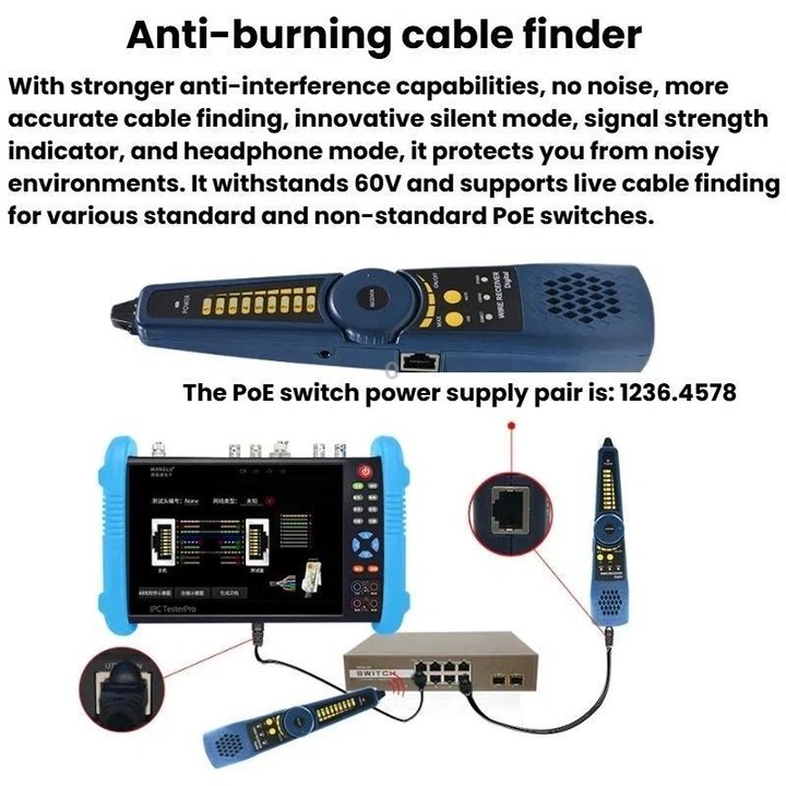 IPC9800MOVTADHSPlus+ Multi-Functional Engineering Tester Coaxial Network Video Surveillance Tester UK Plug
