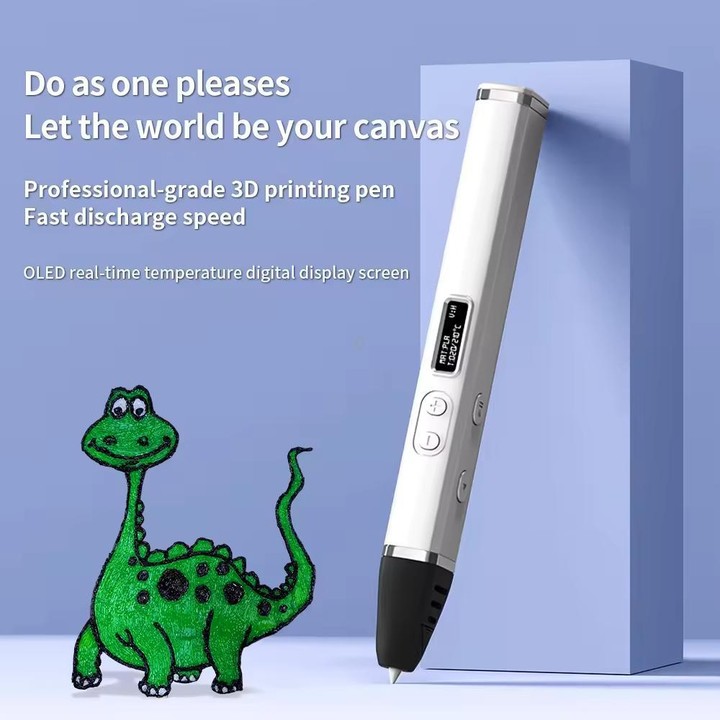 3D Printing Pen Kit With Detachable Body, HD OLED Screen & Precise Temperature Control – 3-Speed Adjustable US Plug(Black)