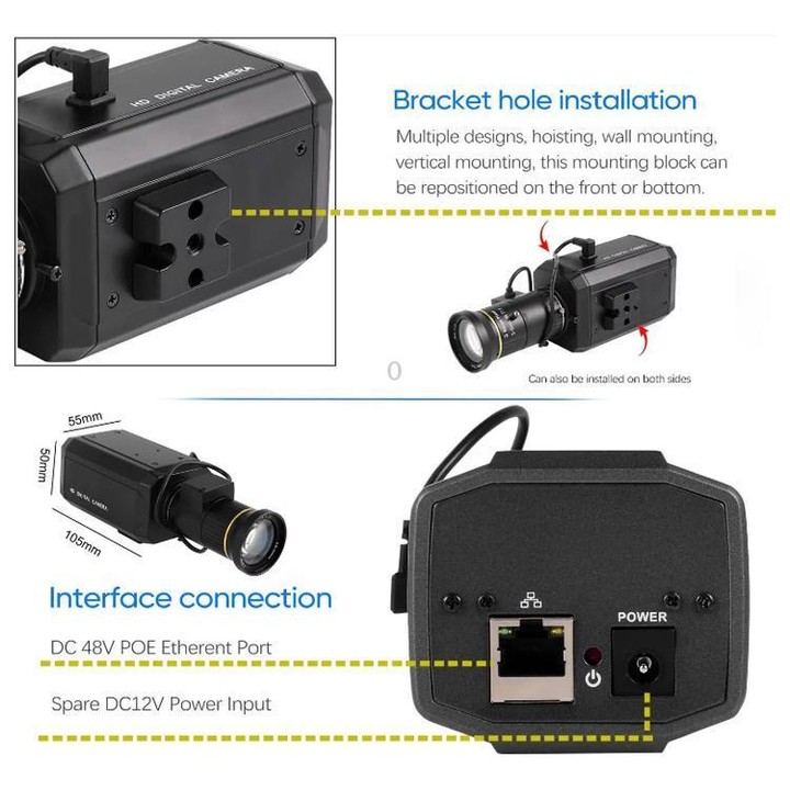 Vanxse 4MP Ultra HD 5-50mm Zoom Lens PoE Network Camcorder(BX550)