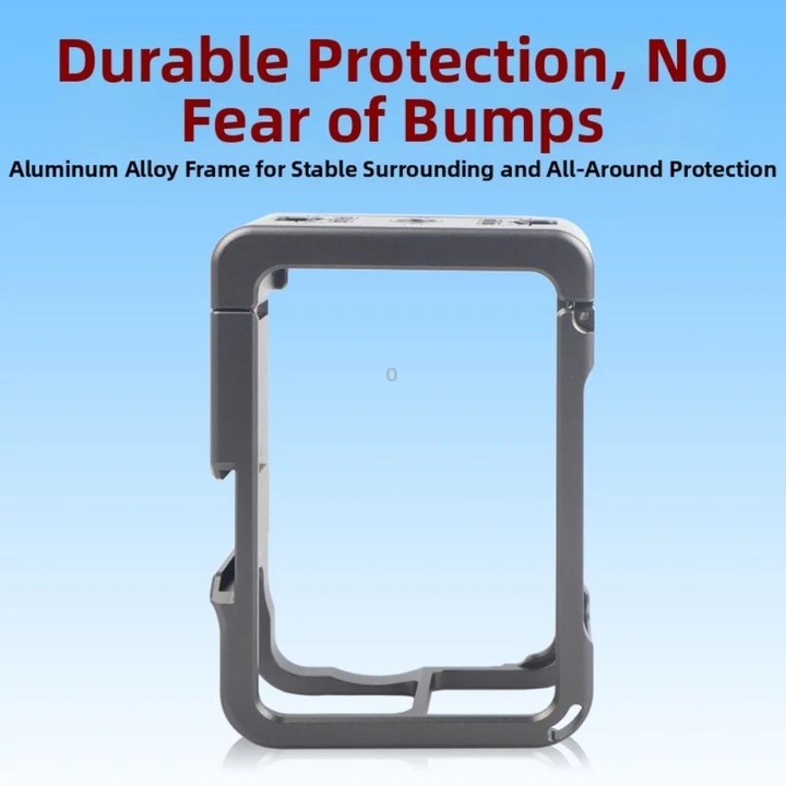 For DJI Osmo Action 6 Metal Extension Cage Protective Frame with Cold Shoe Mount(Gray)