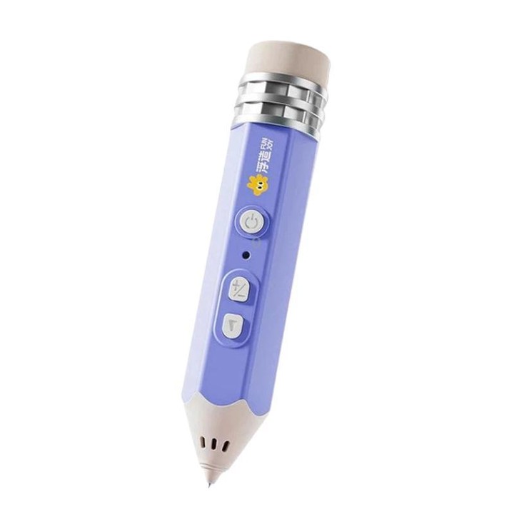 FUNJOY CH415-14 Rechargeable 3D Printing Pen With Indicator Light Kids Low Temperature 3D Stereo Pen, Spec: Purple+4 Rolls