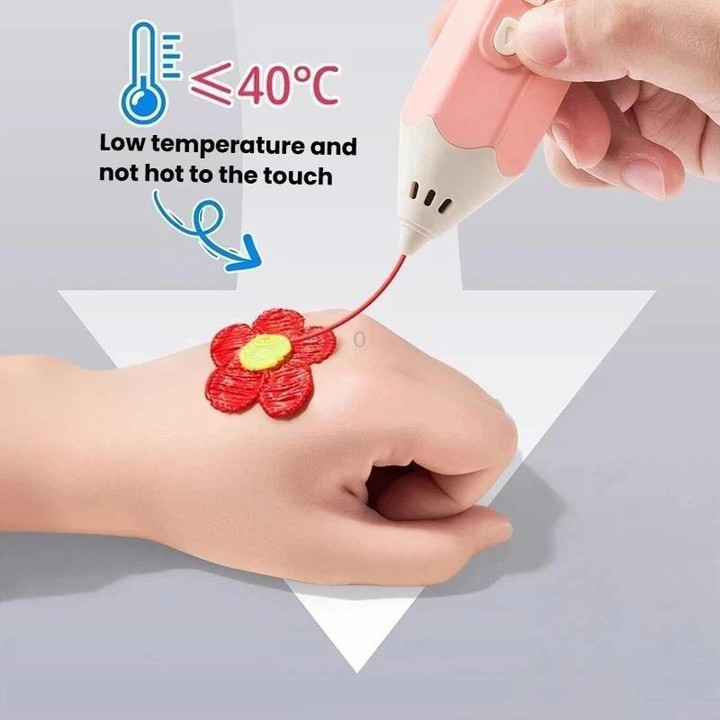 FUNJOY CH415-14 Rechargeable 3D Printing Pen With Indicator Light Kids Low Temperature 3D Stereo Pen, Spec: Purple+14 Rolls