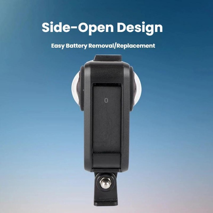 For GoPro MAX2 Plastic Frame Side-Open Protective Cage with Dual Cold Shoe Mounts