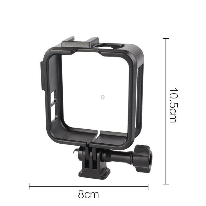 For GoPro MAX2 Plastic Frame Side-Open Protective Cage with Dual Cold Shoe Mounts