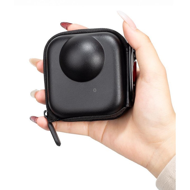 For GoPro MAX2 Compact Hard Shell Carrying Case Protective Storage Bag With Carabiner Clip(Black)