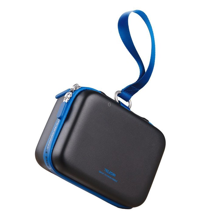 TELESIN DisAdv Medium Hard Shell Carrying Case Storage Bag for DJI Osmo Action 6 / 5 Pro / 4 / 3(Black Blue)