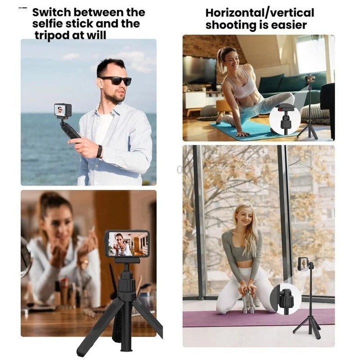 Magnetic Quick-Release Handheld Selfie Stick Tripod for DJI Osmo Action 5 Pro, 4, 3 with 360-Degree Rotation(Black)