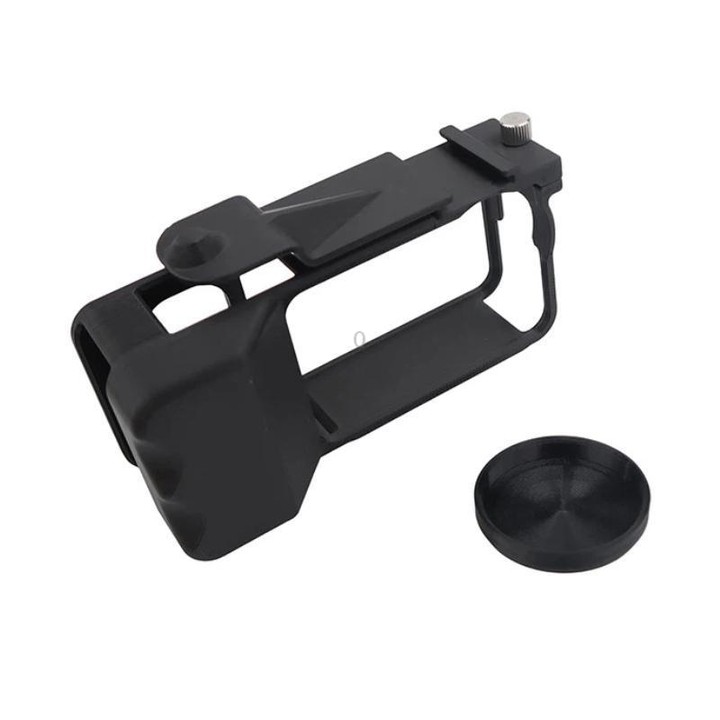 For DJI Osmo Action 6 Street Photo Handle Action Camera Handheld Bracket Cage Accessory, Spec: Frame+Lens Cap Black