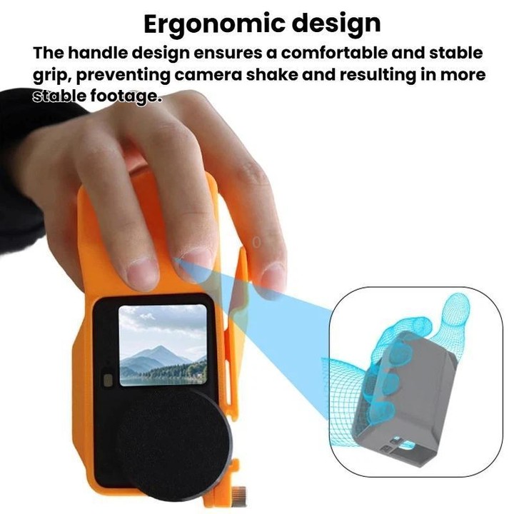 For DJI Osmo Action 6 Street Photo Handle Action Camera Handheld Bracket Cage Accessory, Spec: Frame+Lens Cap Black