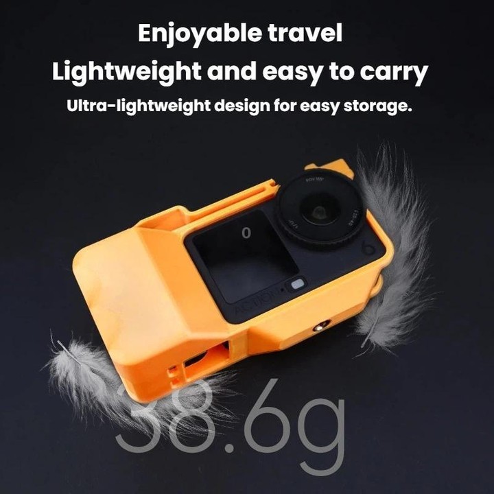 For DJI Osmo Action 6 Street Photo Handle Action Camera Handheld Bracket Cage Accessory, Spec: Frame+Lens Cap Oramge