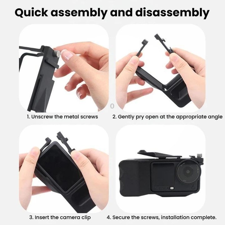For DJI Osmo Action 6 Street Photo Handle Action Camera Handheld Bracket Cage Accessory, Spec: Frame+Lens Cap Oramge