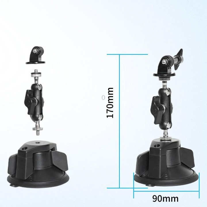 For DJI Osmo Action 6 Suction Cup Mount 360-degree Rotatable Car Windshield Mount with Vacuum Base(Black)