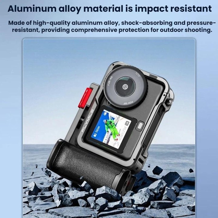 For DJI Osmo Action 6 Flymile Extended Cage Protective Frame Kit(Silver)